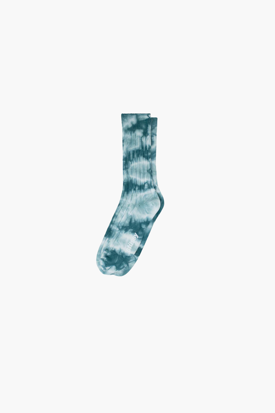 Dyed ribbed crew socks Teal