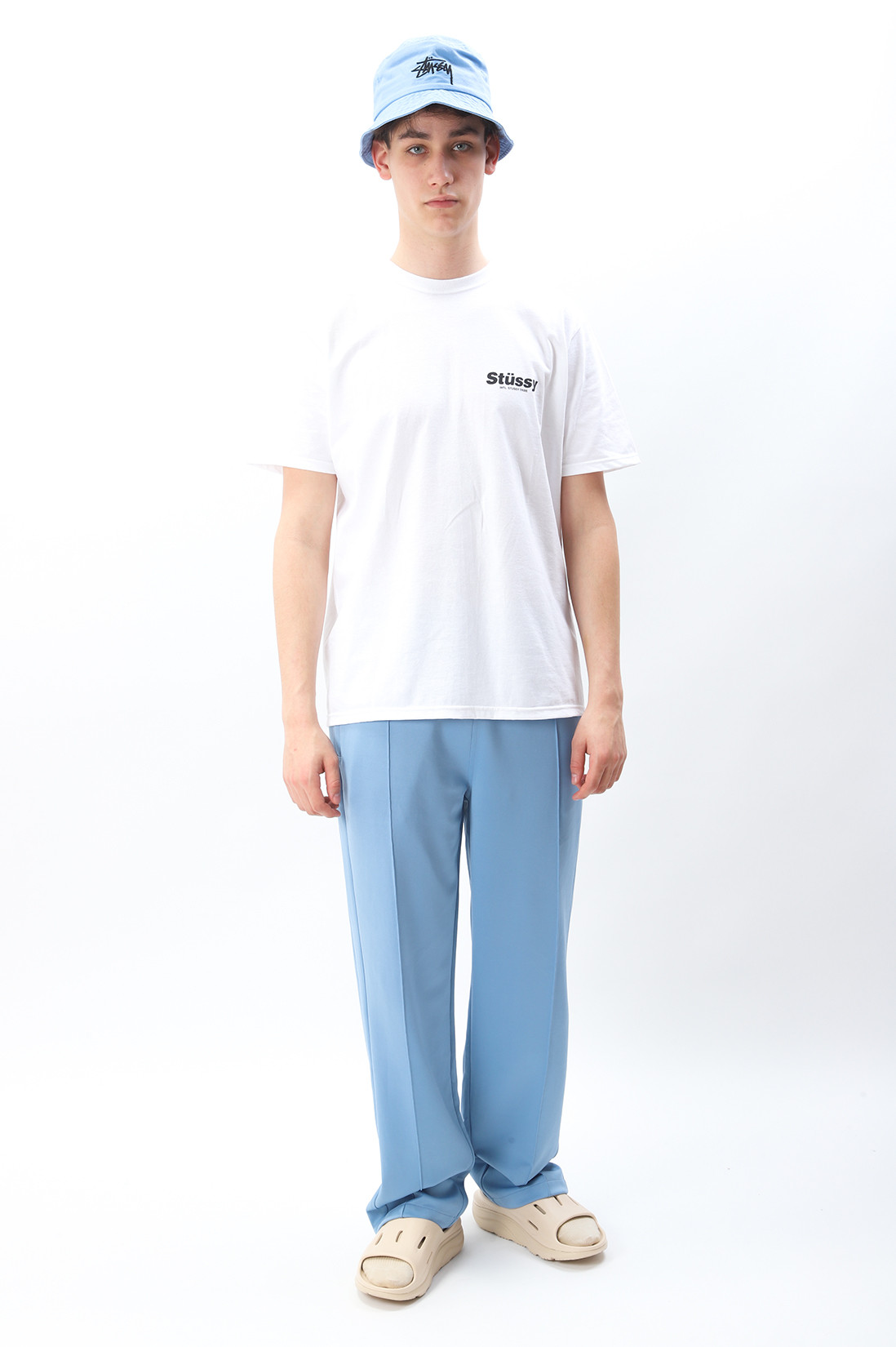 Poly track pant Azure