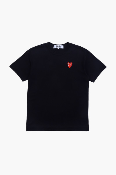 Double red heart t-shirt Black