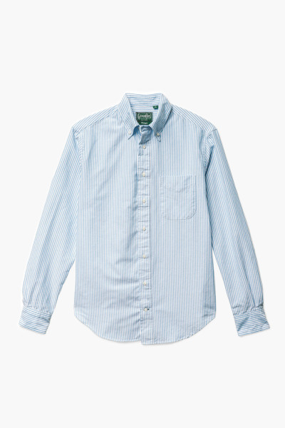 Gitman Blue stripe oxford ls shirt Blue - GRADUATE STORE