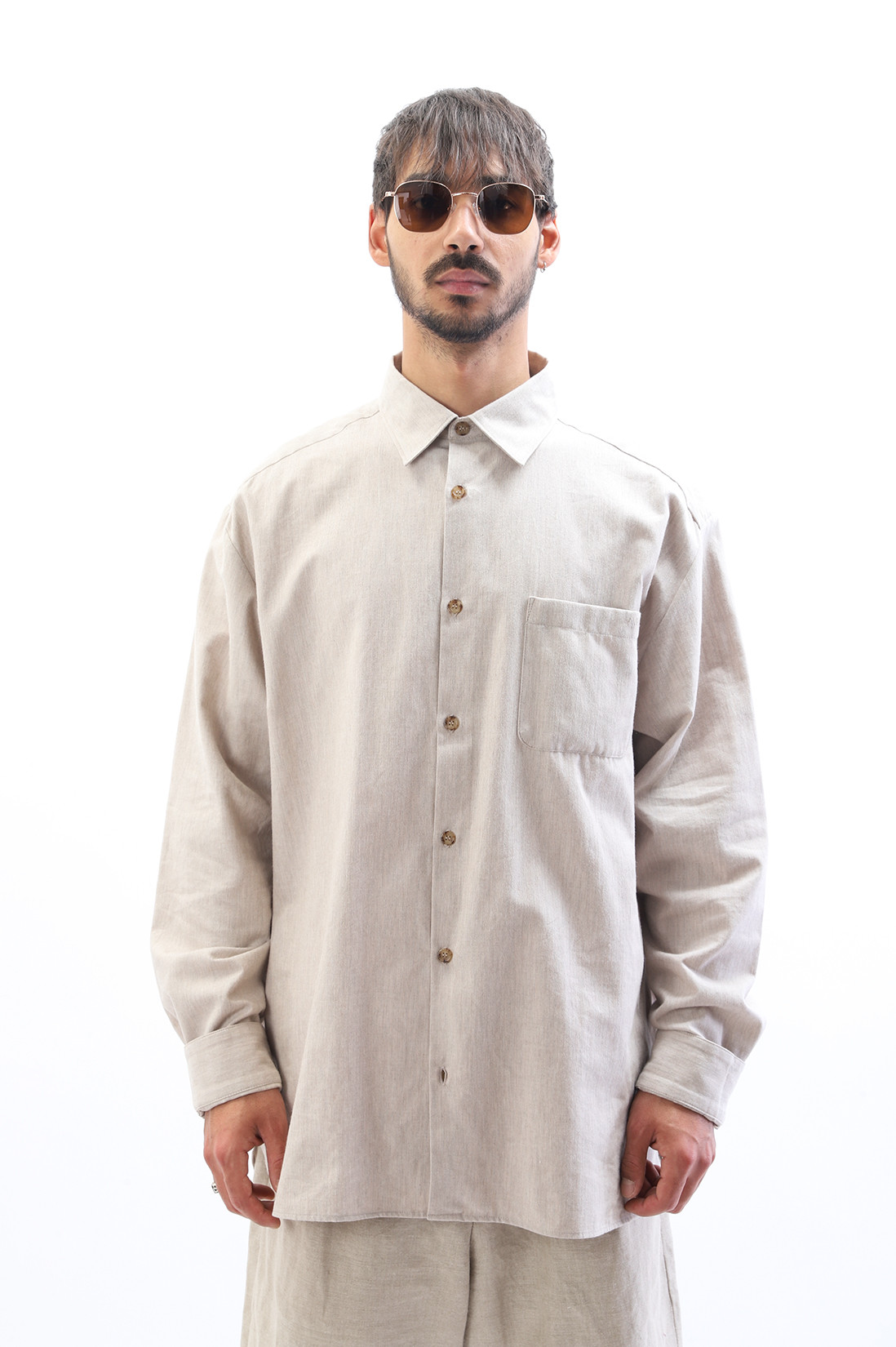 A.p.c. Chemise malo logo Beige - GRADUATE STORE