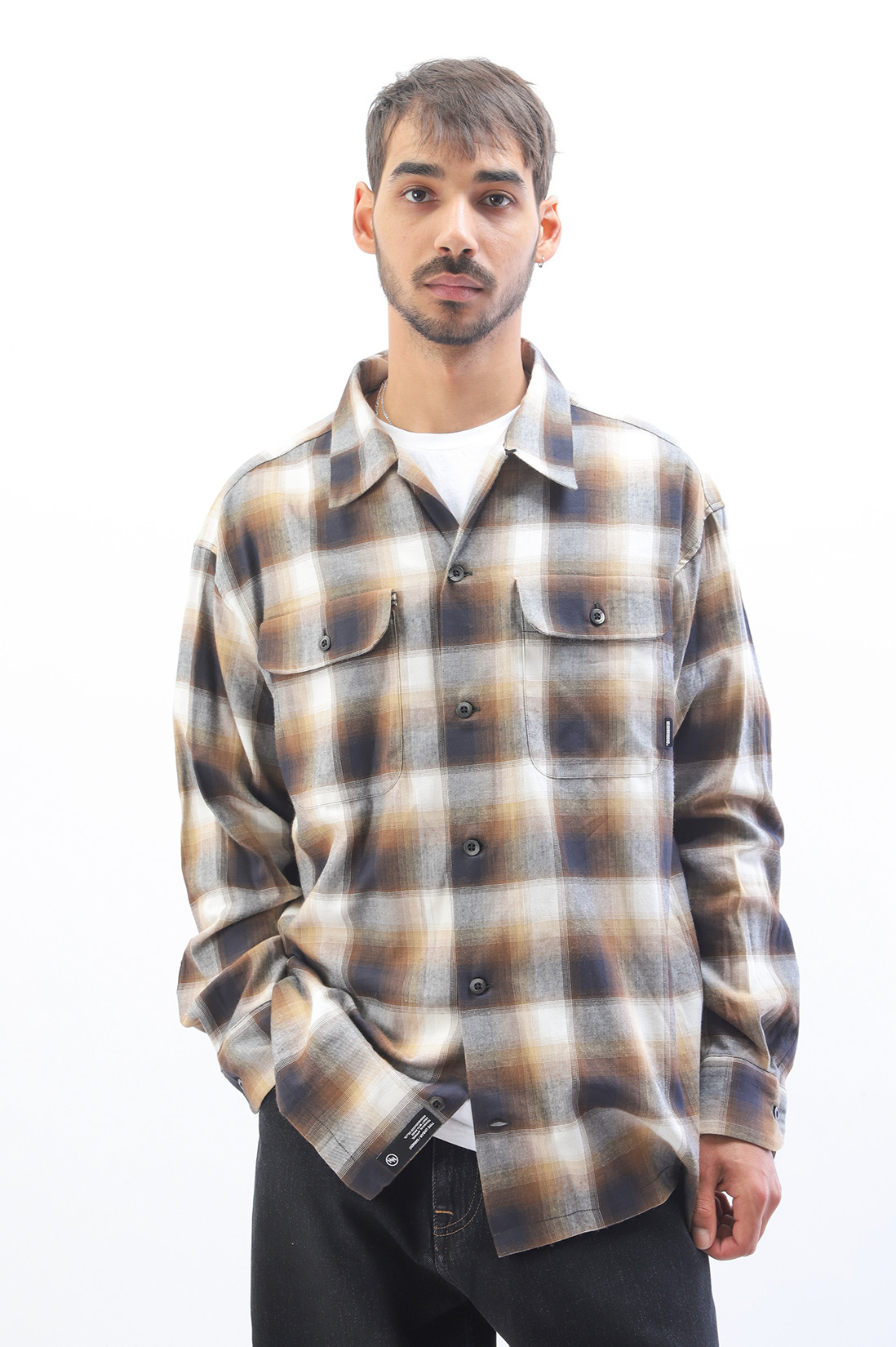 Neighborhood Blockombre shirt ls Brown - GRADUATE STORE | EN