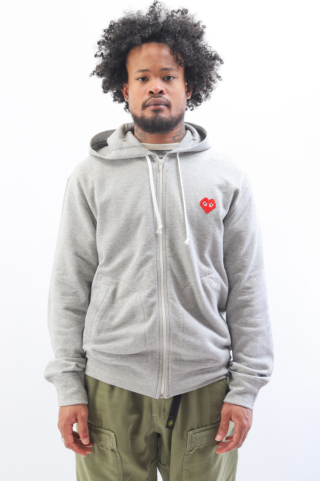 Comme des gar ons play Artist invader hooded sweat Grey GRADUATE