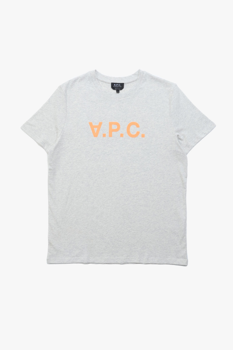 T-shirt vpc bicolore h Ecru chine/orange
