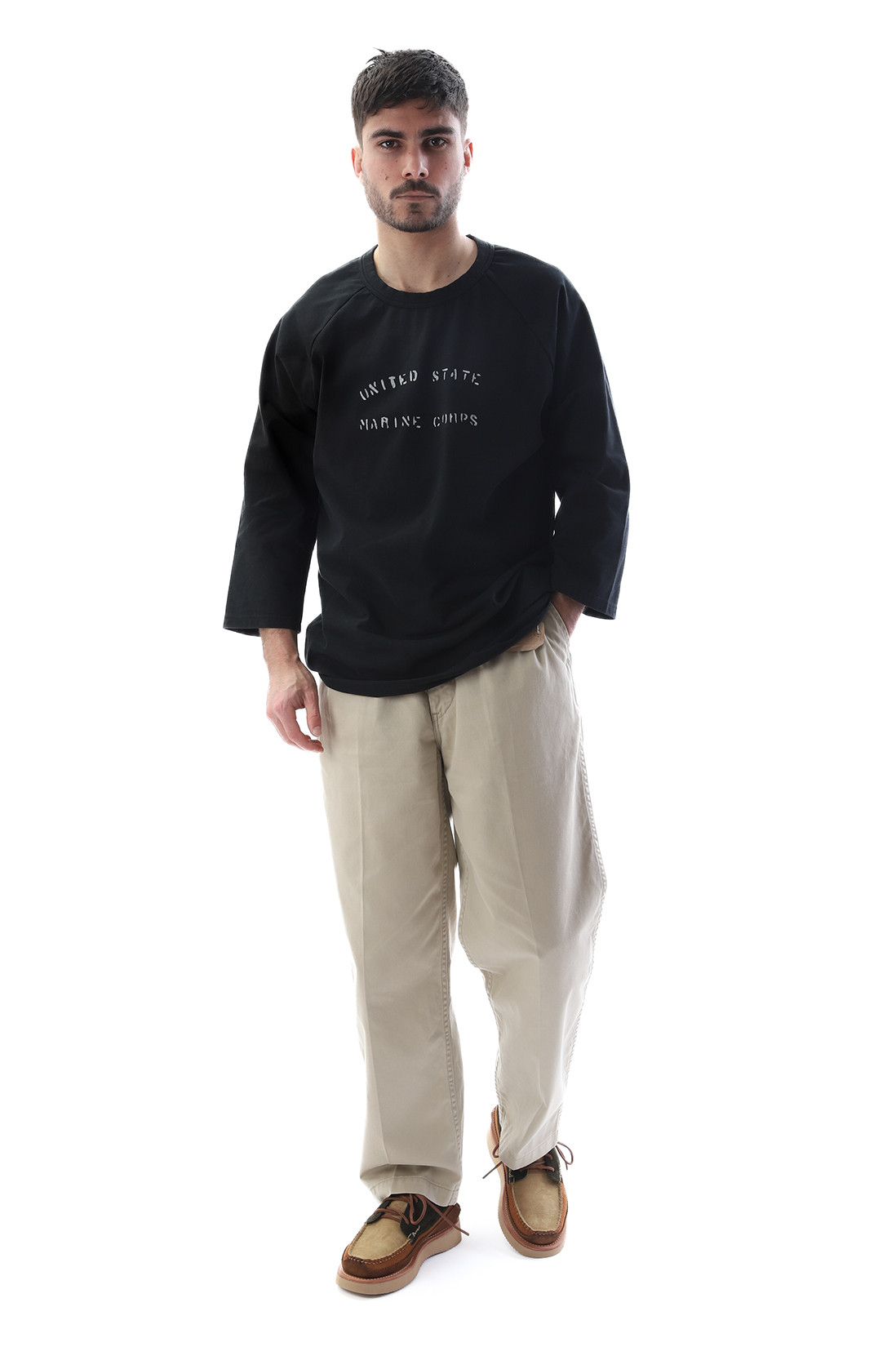 Orslow Two tuck wide trousers Khaki - GRADUATE STORE | FR