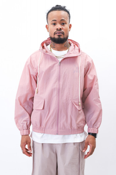 Conichiwa bonjour Nylon hoodie Pink - GRADUATE STORE