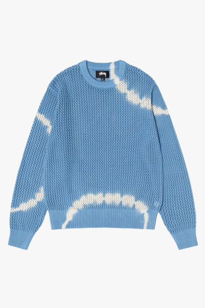 Stussy Pig.dyed loose gauge sweater Tie dye blue - GRADUATE STORE
