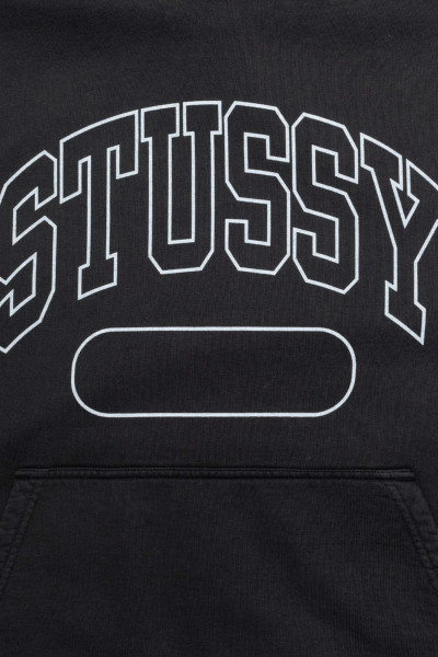 Stussy Ss boxy cropped hood Black - GRADUATE STORE