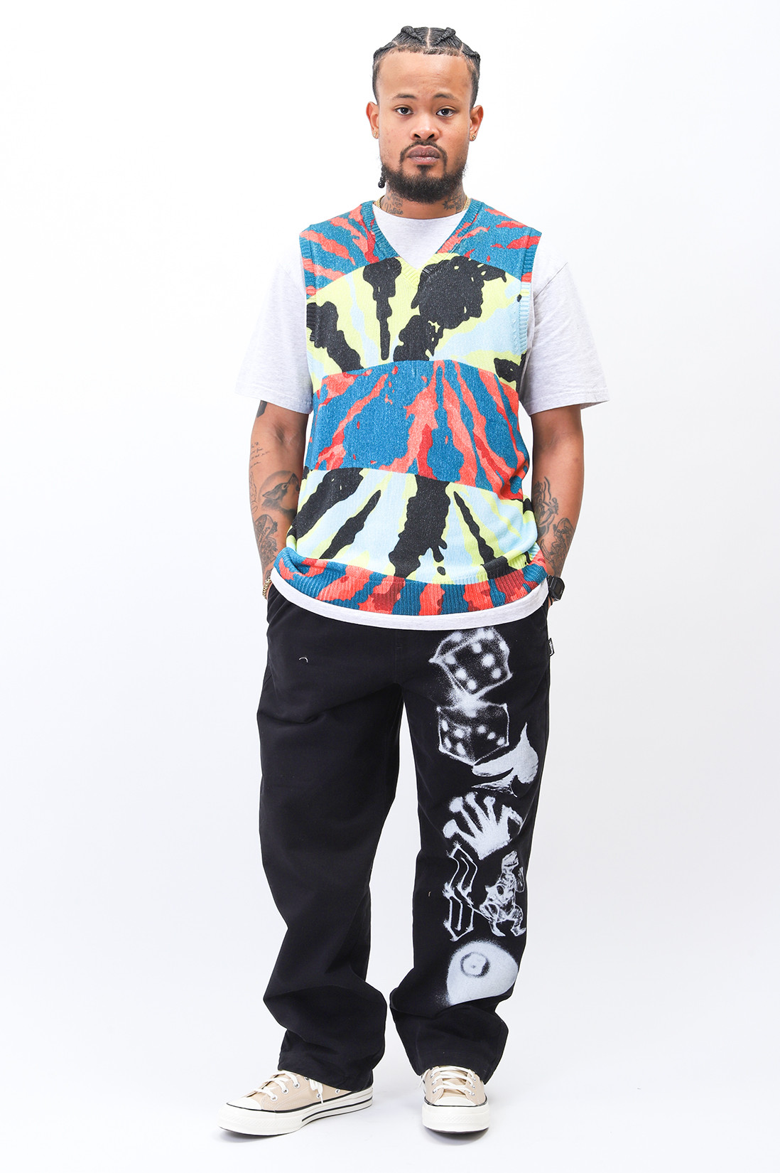 mtmtメル_stussyStussy AIRBRUSH ICON BEACH PANT S - ペインターパンツ