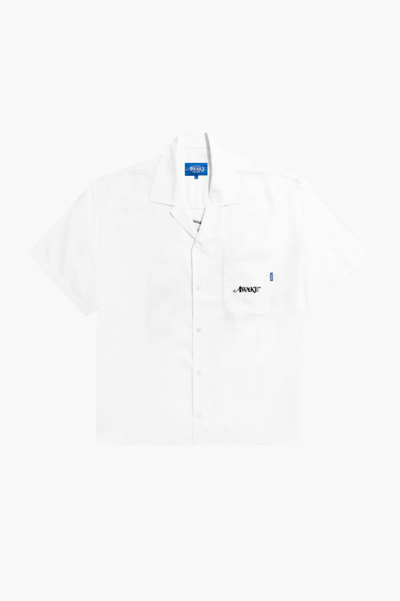 Dice printed rayon camp shirt White