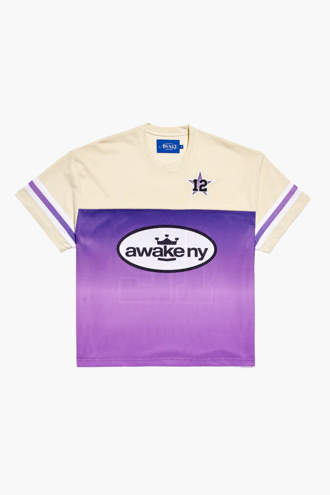 Awake ny King logo short sleeve jersey Cream/purple - GRADUATE ... | FR