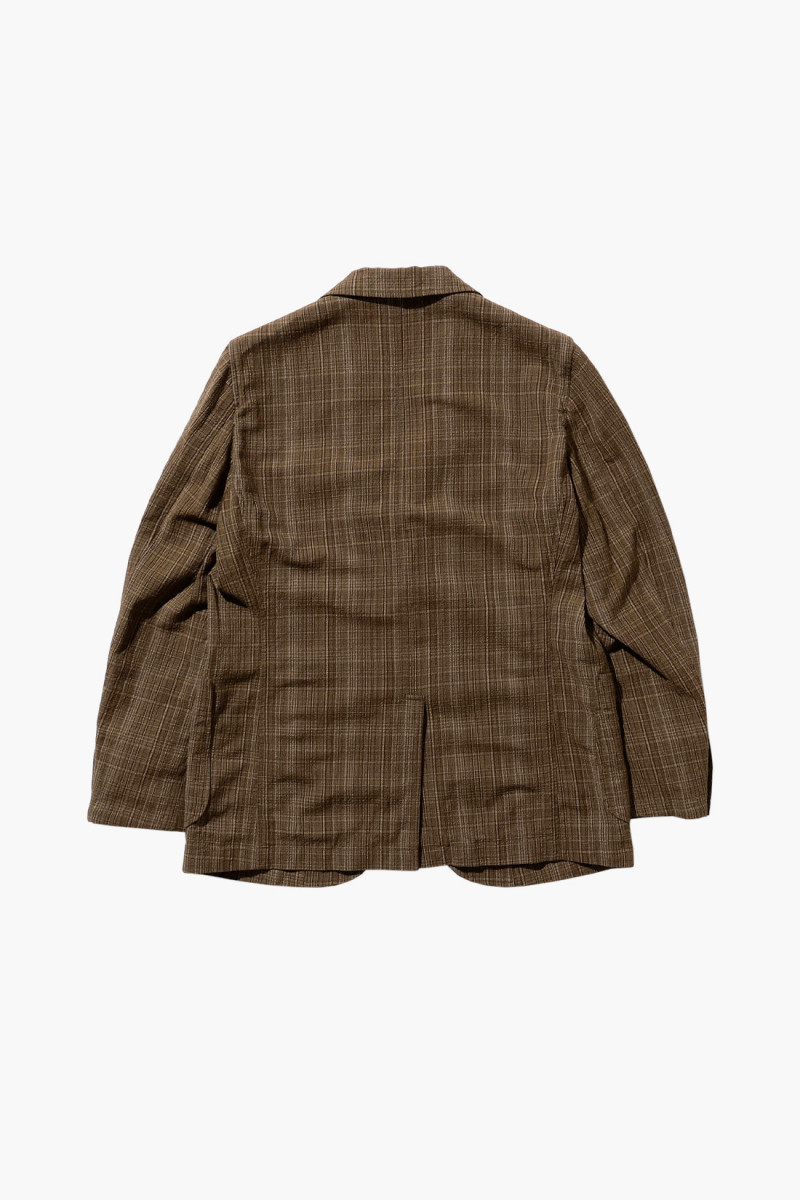 3b comfort jacket linen check Brown