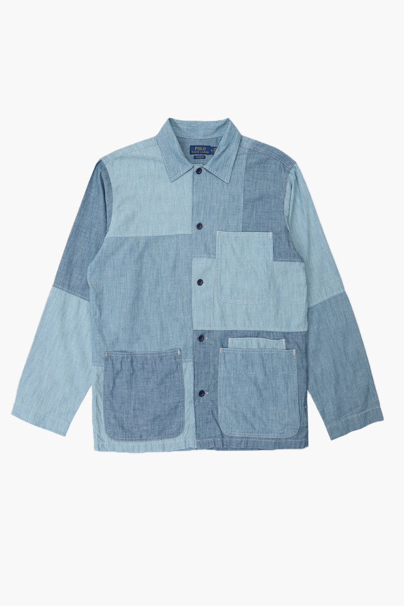 Classic fit chore jacket Chambray patchwork