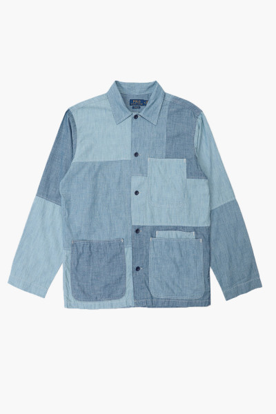 Polo ralph lauren Classic fit chore jacket Chambray patchwork - ...
