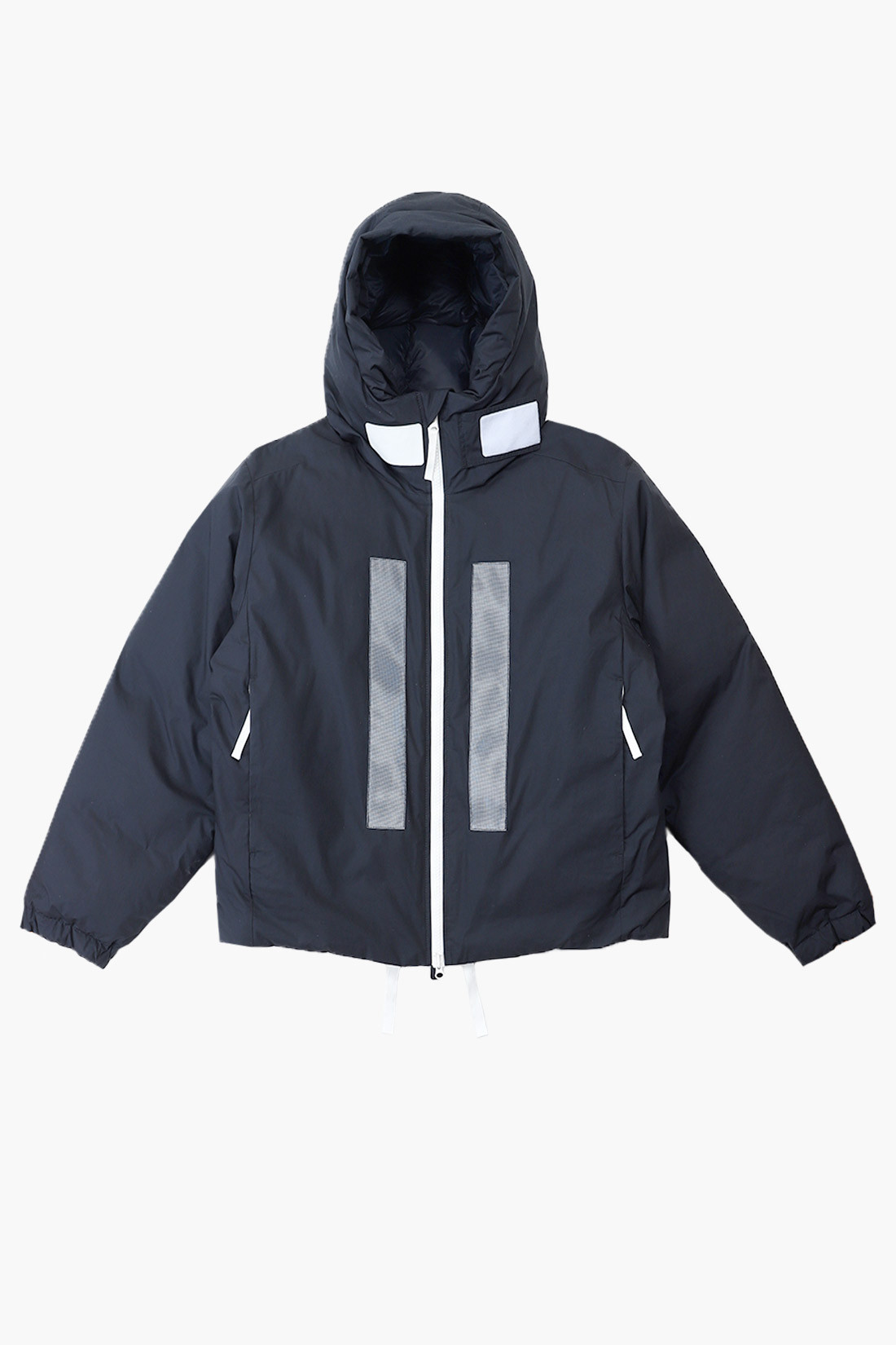 stone island black hooded down jacket