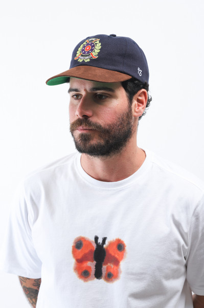 Pop trading company Crest sixpanel hat Navy/brown - GRADUATE STORE