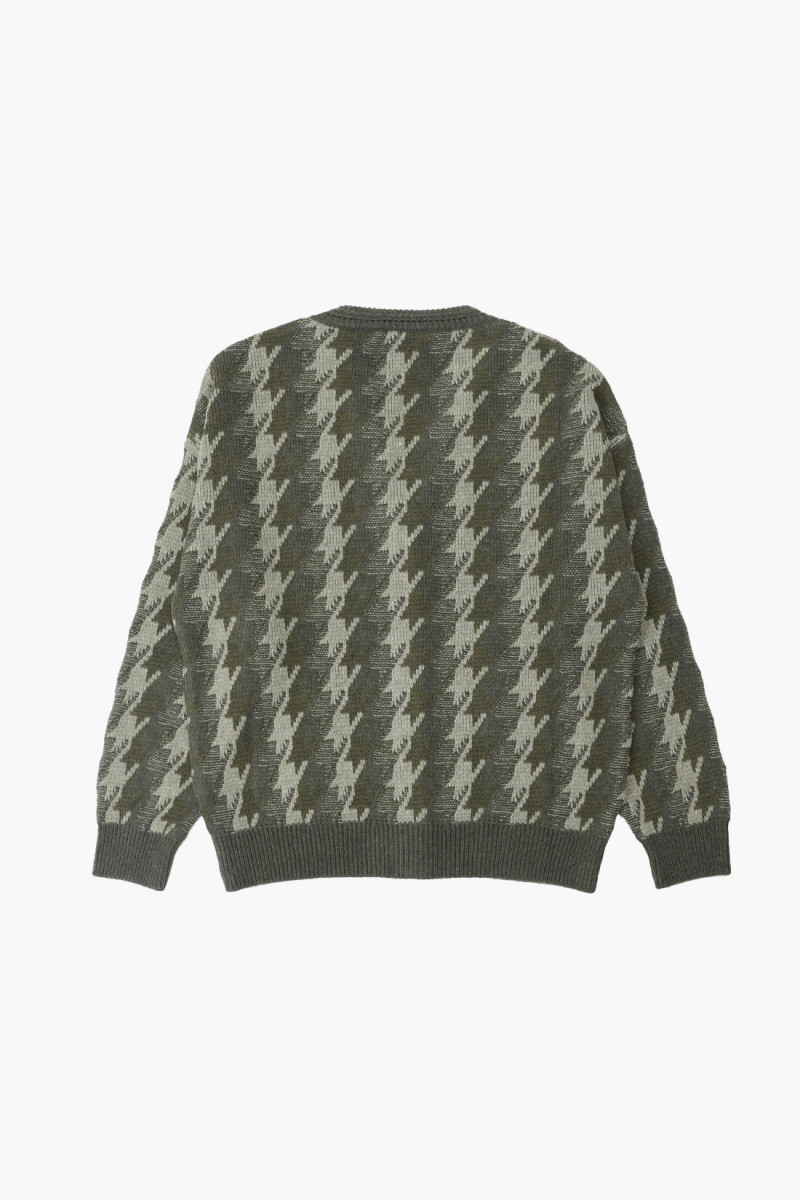 Polar skate co. Louis cardigan houndstooth Green - GRADUATE STORE | EN