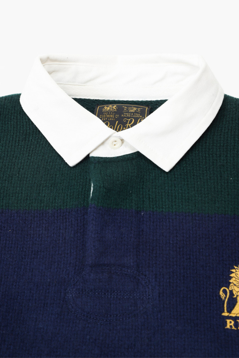 Polo rugby wool pullover Moss agate combo