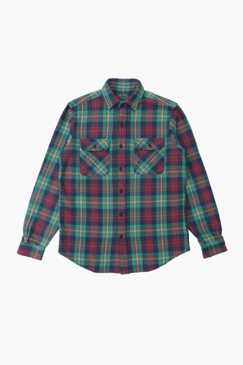 Classic fit work overshirt Green/red multi