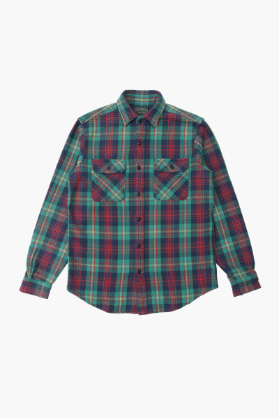 Polo ralph lauren Classic fit work overshirt Green/red multi - ...