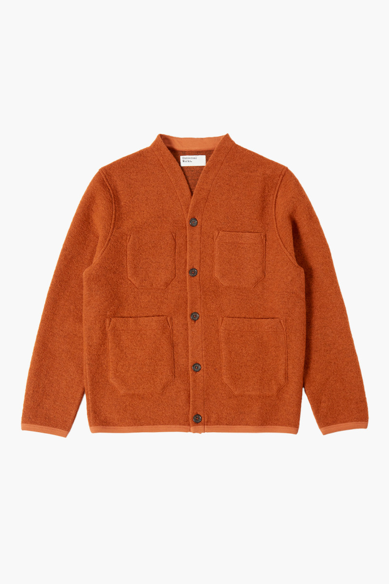 Cardigan wool fleece Orange