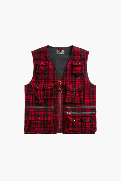 Outdoor wool lined vest Red...