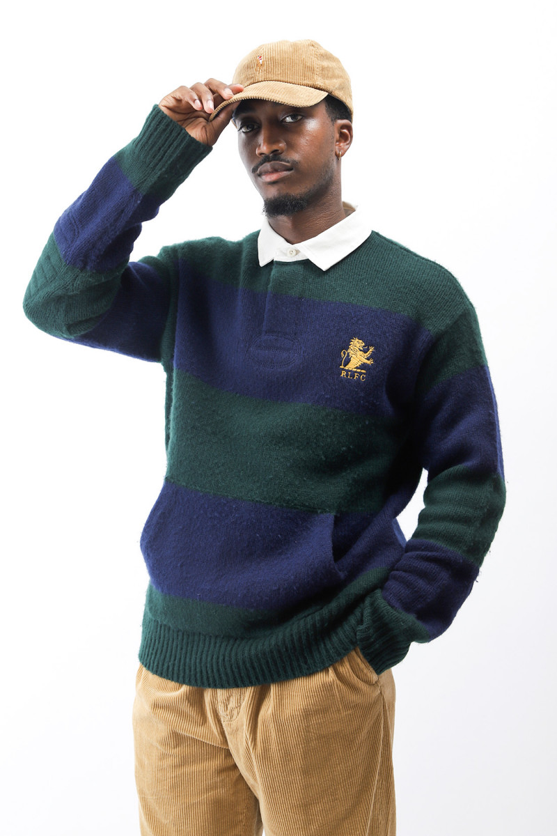 Polo rugby wool pullover Moss agate combo
