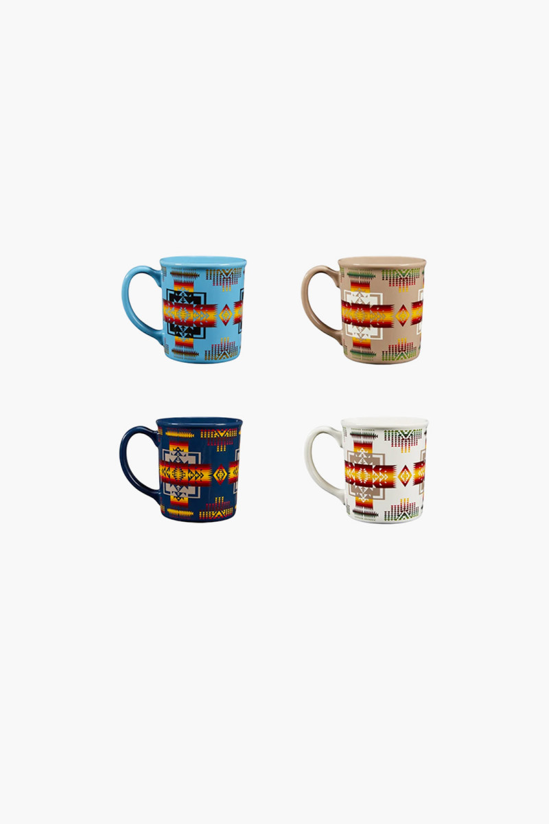 12oz ceramic mug set of 4 Chief joseph multi