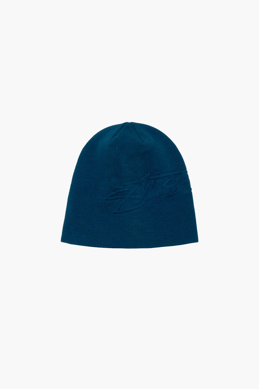 Embossed smooth stock skullcap Sea blue