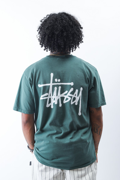Stussy Basic stussy pig. dyed tee Forest - GRADUATE STORE