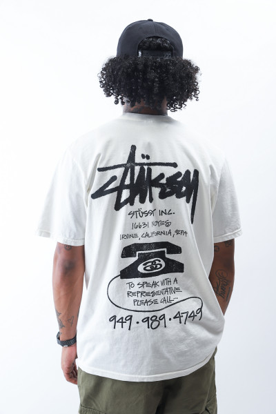 Stussy Old phone pig. dyed tee Natural - GRADUATE STORE