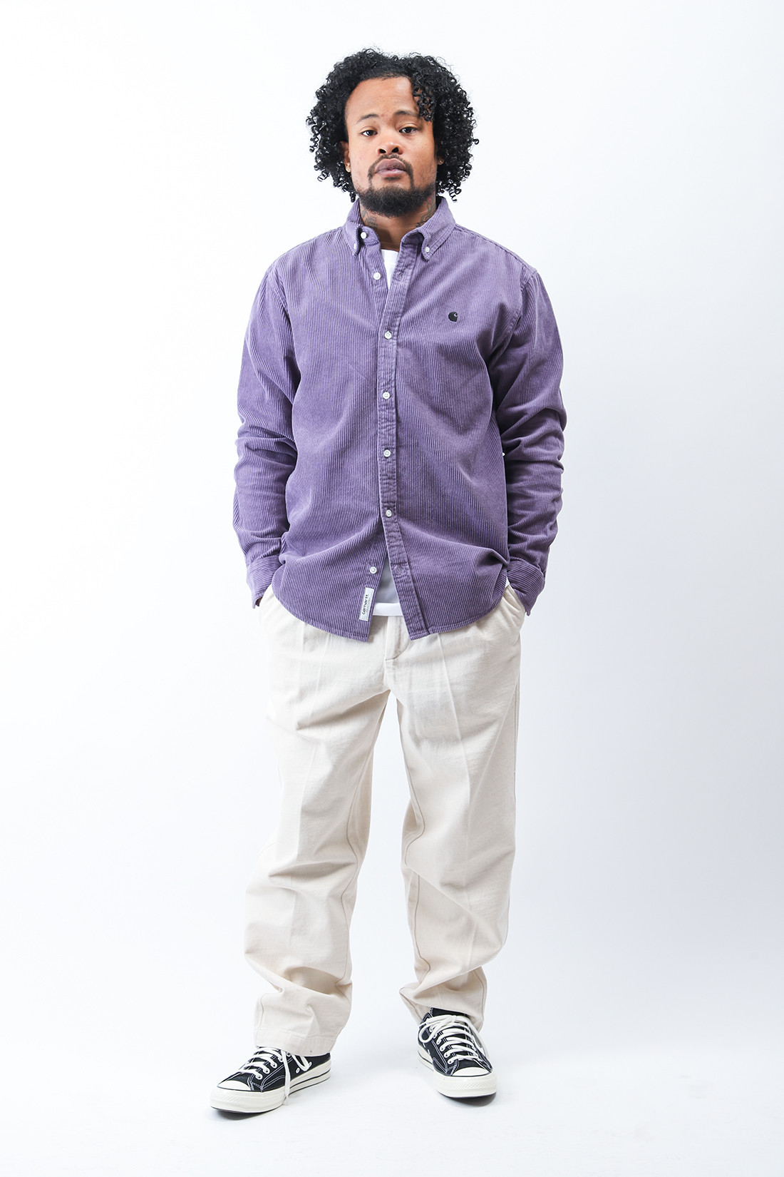 L/s madison cord shirt Glassy purple