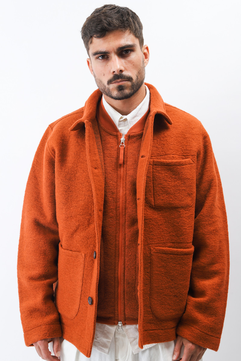 Field jacket wool fleece Orange