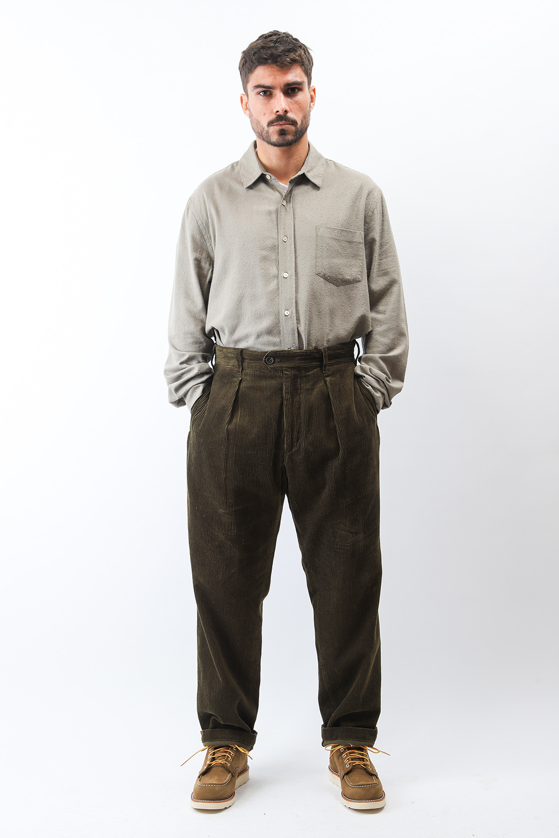 Engineered garments Carlyle pant cotton corduroy Olive - GRADUATE