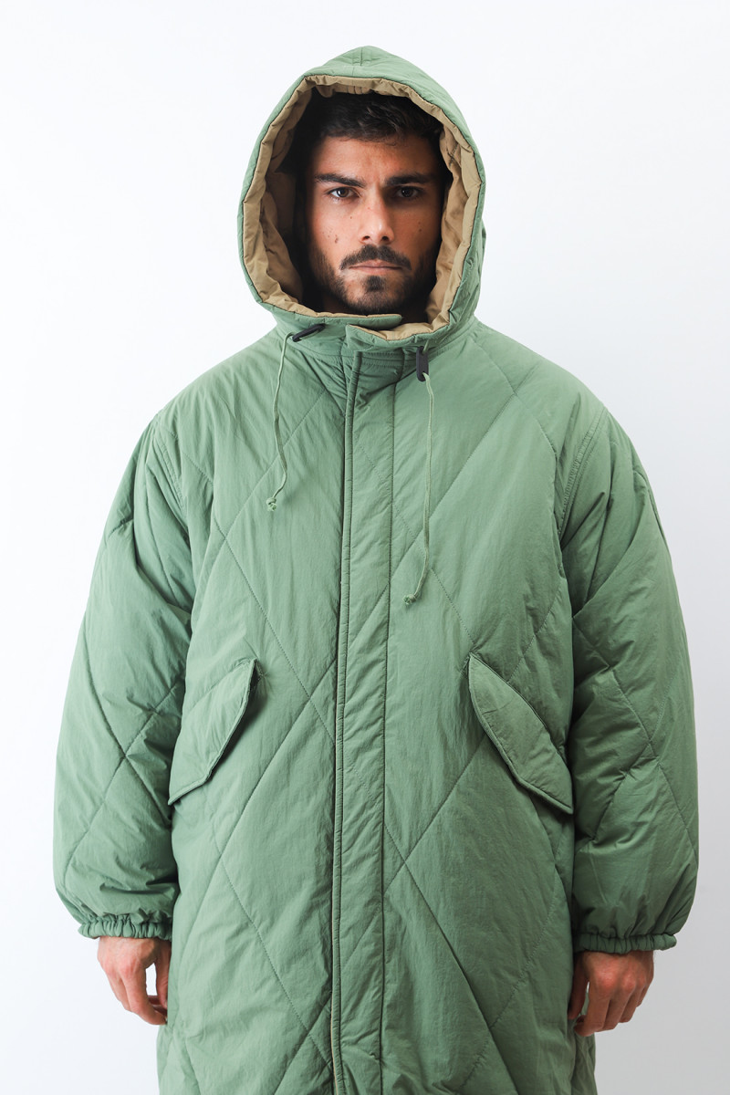 Diamond quilt jacket nylon Green