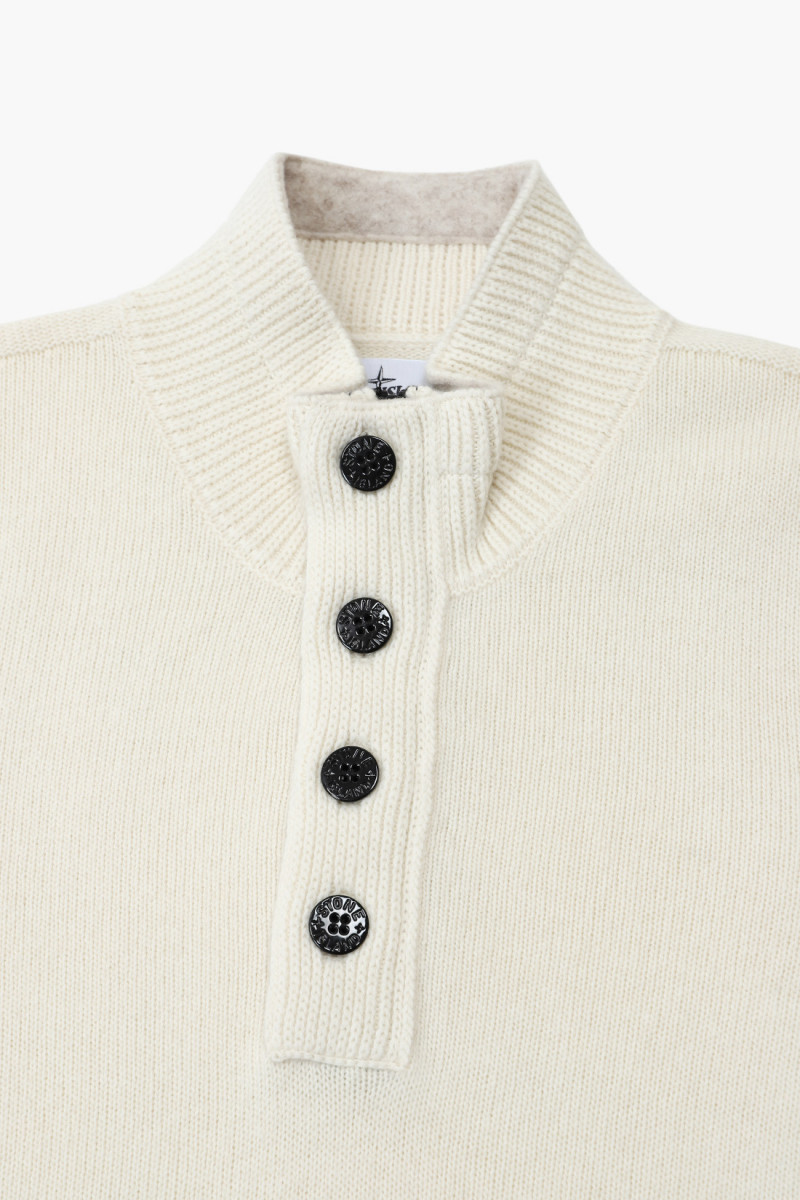 Half zip knit v0099 Bianco naturale