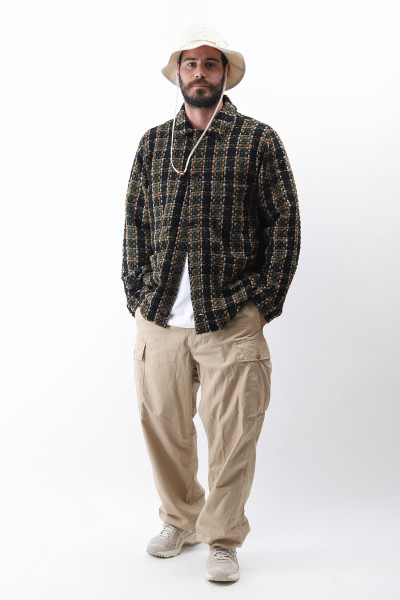 Coverall wool mix jacket Crazy check charcoal