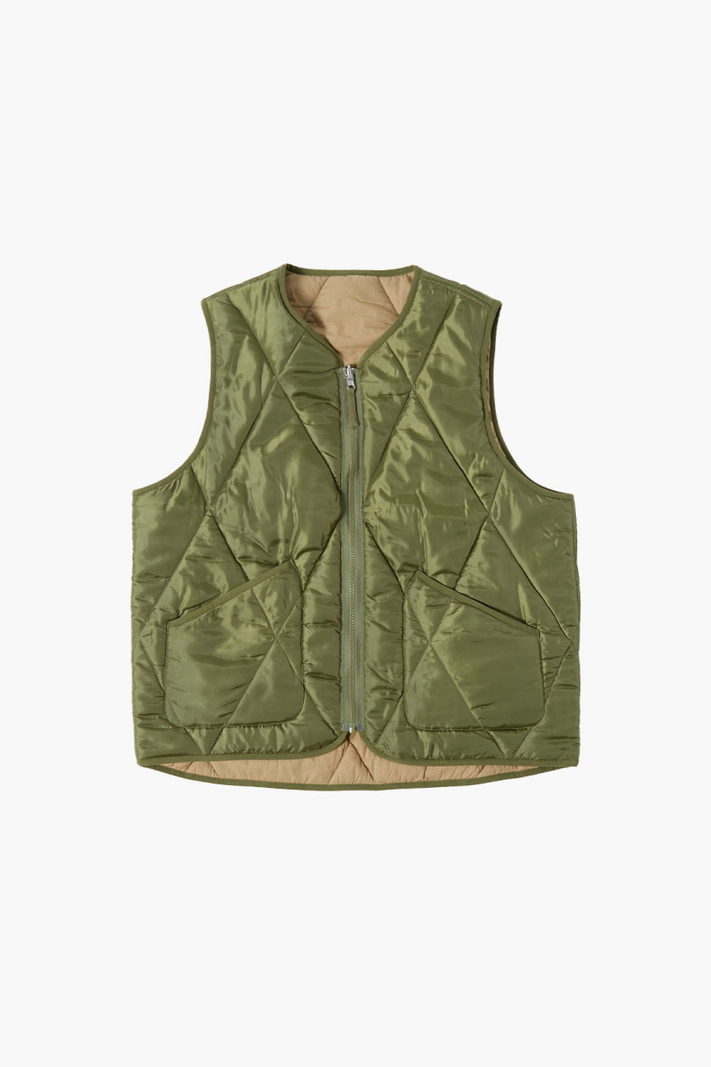 Reversible quilt military vest Olive