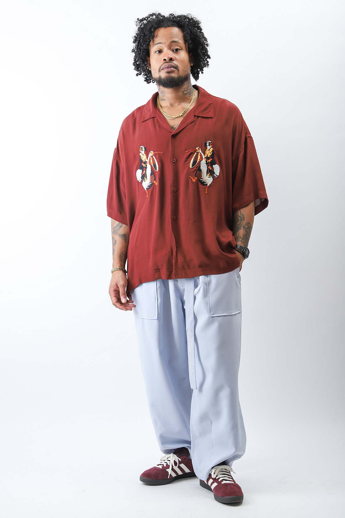 TIGHTBOOTH BAKER BAGGY SLACKS M sax-