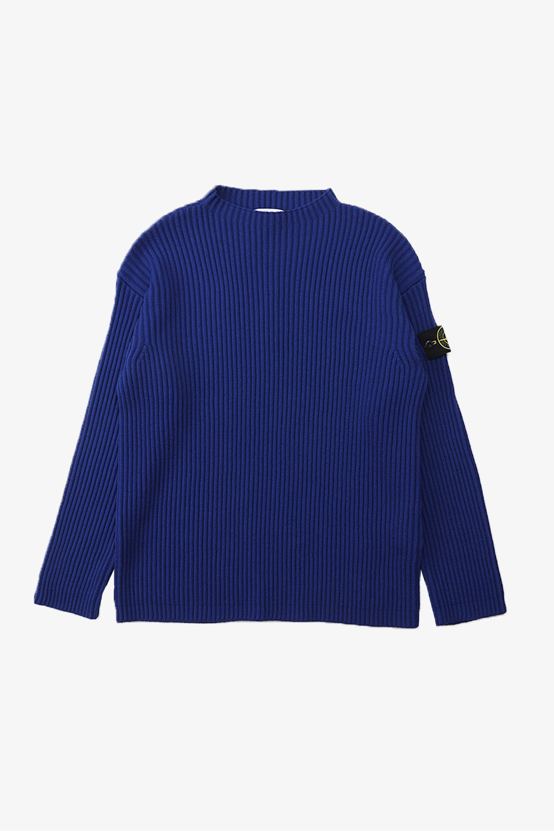 Full rib knitted sweater v0022 Bluette