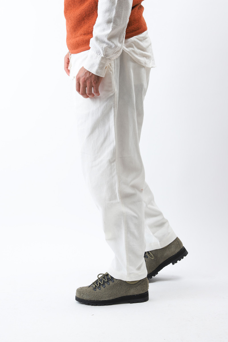 Pleated trackpant winter twill White