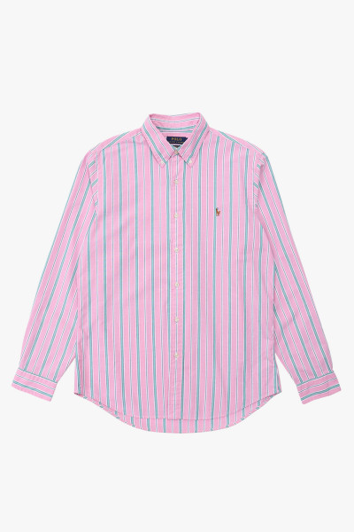 Polo ralph lauren Custom fit oxford stripe shirt Pink/green - ...