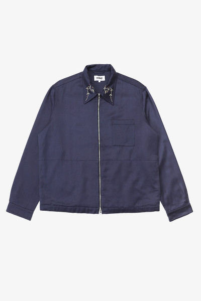 Ymc Bowie embroidered cotton shirt Navy - GRADUATE STORE