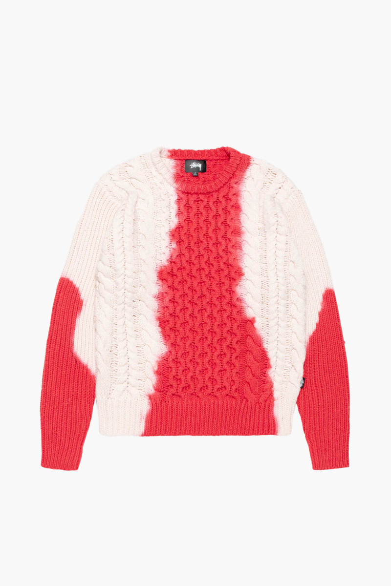 Tie dye fisherman sweater Red