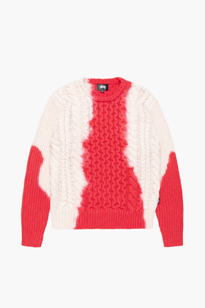 Stussy Tie dye fisherman sweater Red - GRADUATE STORE