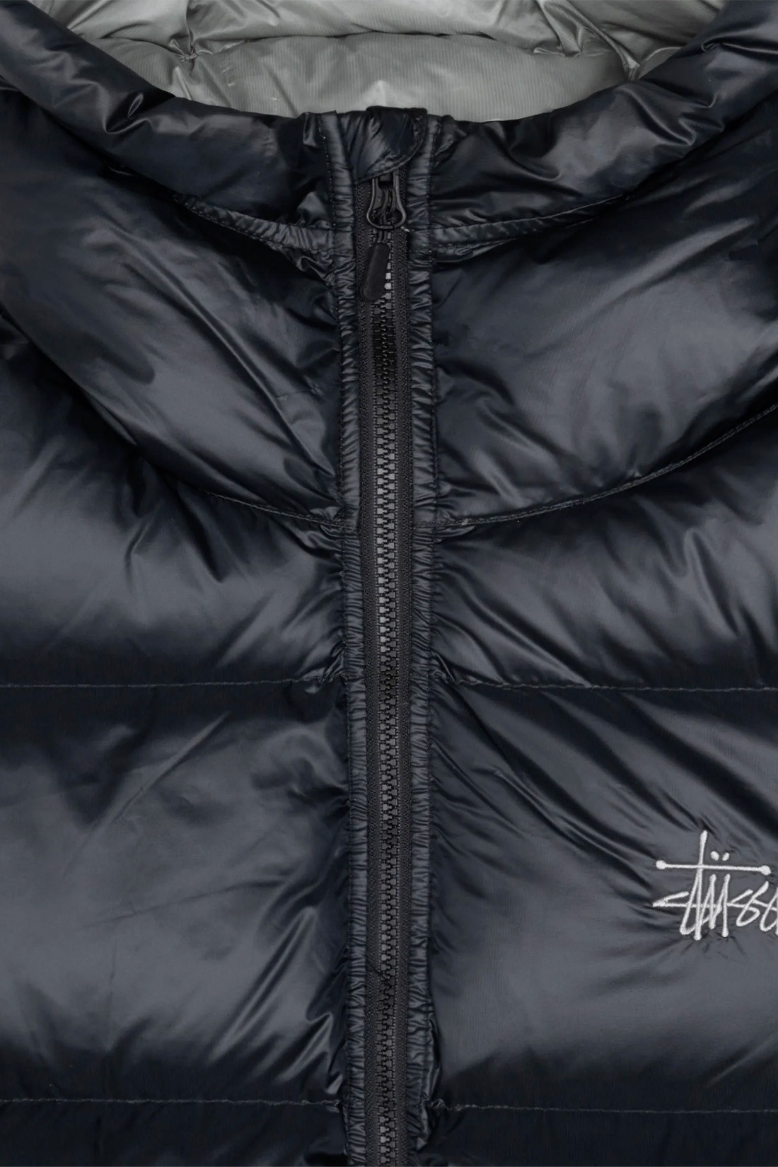 stussy ripstop down puffer jacket black