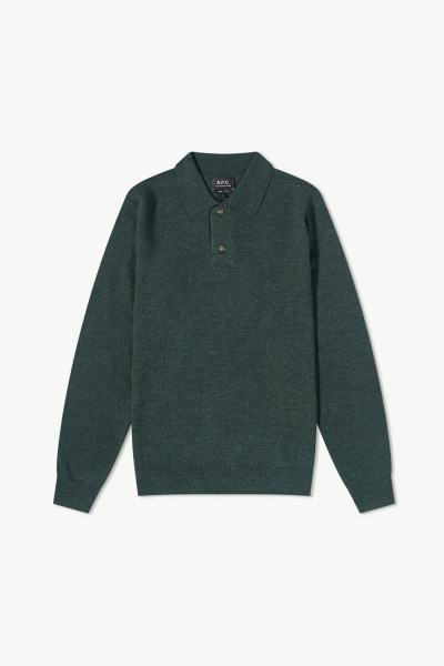 A.p.c. Polo jerry Heathered green - GRADUATE STORE