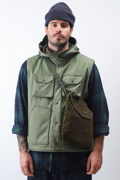 Engineered garments Shoulder pouch corduroy Olive - GRADUATE STORE