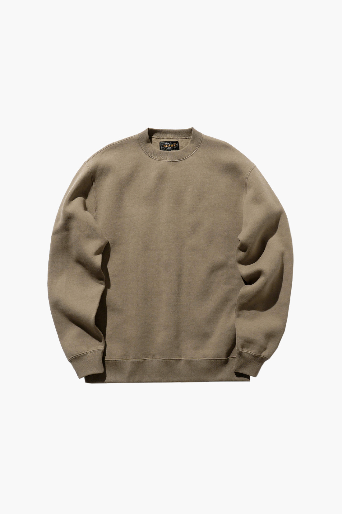 Beams plus Crew sweat Khaki 24 - GRADUATE STORE