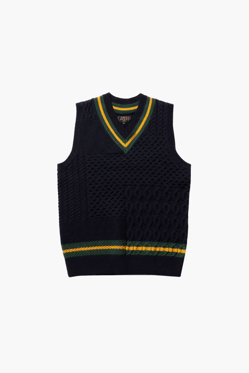 Cricket vest patchwork like Navy